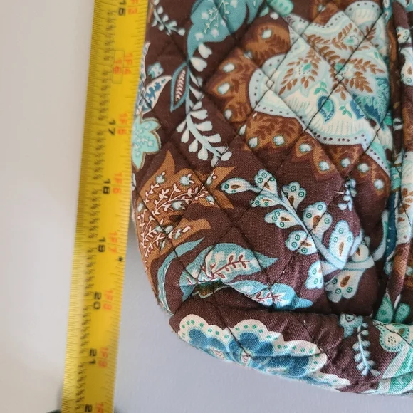 Vera Bradley Java Blue Tote Purse Shoulder Bag Brown Blue Floral 2006 Pattern - Picture 13 of 16